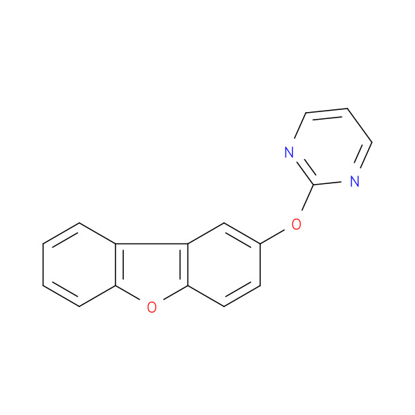 2-(Dibenzo[b,d]furan-2-yloxy)pyrimidine 化学構造式