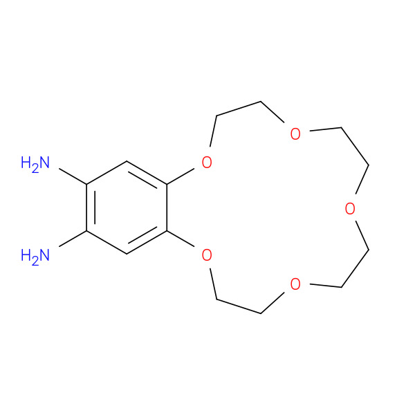 2,3,5,6,8,9,11,12-Octahydrobenzo[b][1,4,7,10,13]pentaoxacyclopentadecine-15,16-diamine 化学構造式