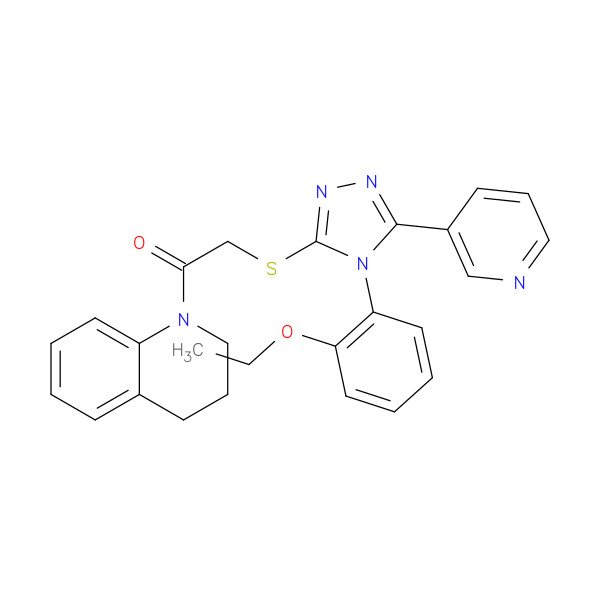 1-(3,4-Dihydroquinolin-1(2H)-yl)-2-((4-(2-ethoxyphenyl)-5-(pyridin-3-yl)-4H-1,2,4-triazol-3-yl)thio)ethan-1-one 化学構造式