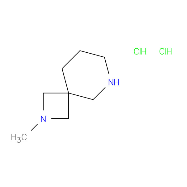 2-Methyl-2,6-diazaspiro[3.5]nonane dihydrochloride 化学構造式