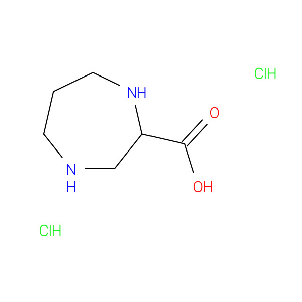 1,4-Diazepane-2-carboxylic acid dihydrochloride 化学構造式