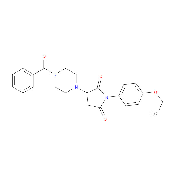 3-(4-Benzoylpiperazin-1-yl)-1-(4-ethoxyphenyl)pyrrolidine-2,5-dione 化学構造式