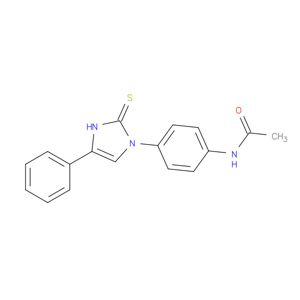 N-(4-(4-Phenyl-2-thioxo-2,3-dihydro-1H-imidazol-1-yl)phenyl)acetamide 化学構造式