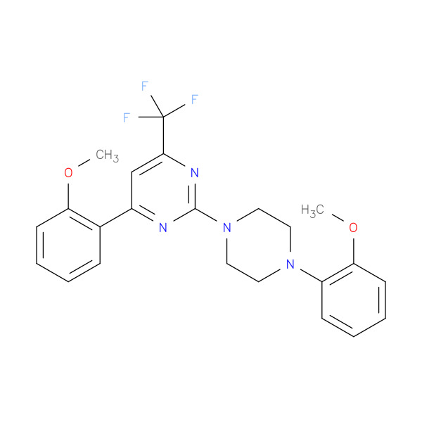 4-(2-METHOXYPHENYL)-2-(4-(2-METHOXYPHENYL)PIPERAZIN-1-YL)-6-(TRIFLUOROMETHYL)PYRIMIDINE 化学構造式