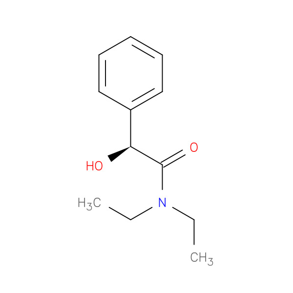 (S)-N,N-Diethyl-2-hydroxy-2-phenylacetamide 化学構造式