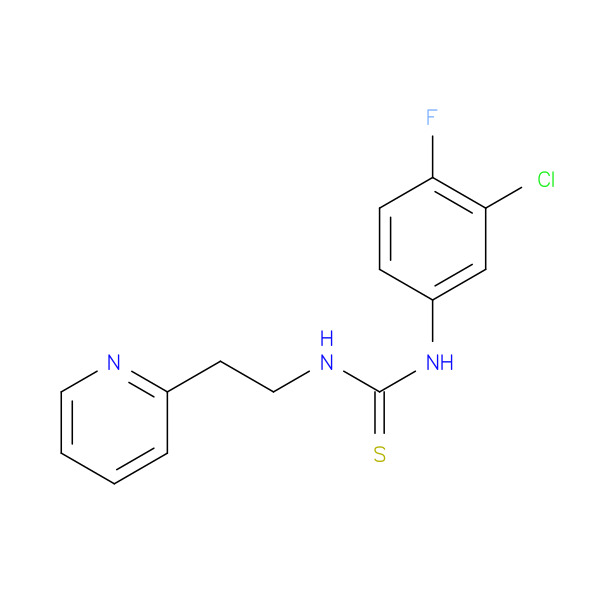 1-(3-Chloro-4-fluorophenyl)-3-(2-(pyridin-2-yl)ethyl)thiourea 化学構造式