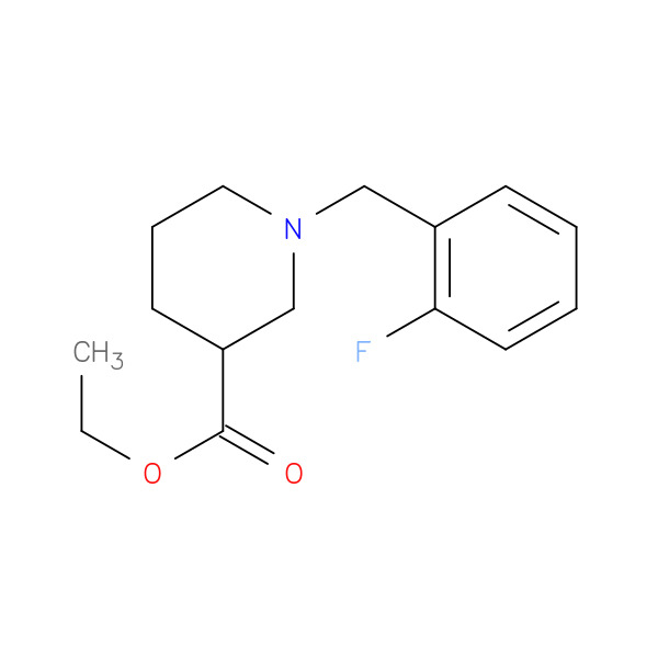 ETHYL 1-(2-FLUOROBENZYL)PIPERIDINE-3-CARBOXYLATE 化学構造式