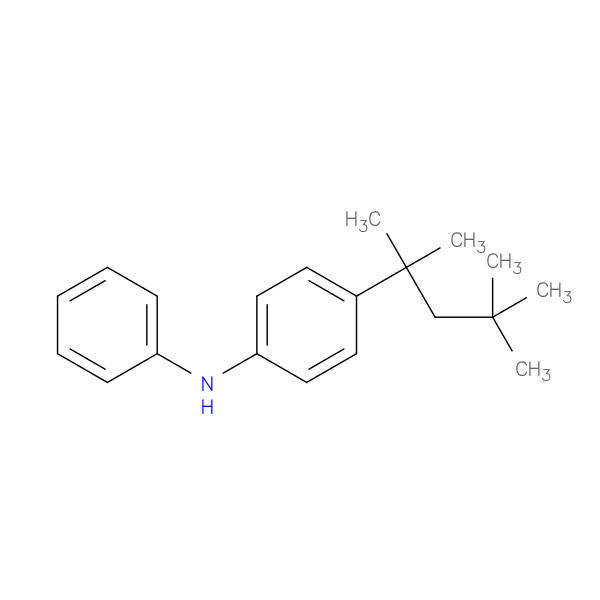 N-Phenyl-4-(2,4,4-trimethylpentan-2-yl)aniline 化学構造式