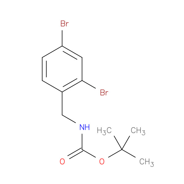 tert-butyl N-[(2,4-dibromophenyl)methyl]carbamate 化学構造式