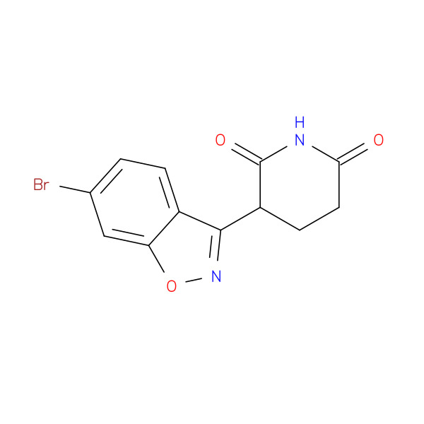 3-(6-Bromobenzo[d]isoxazol-3-yl)piperidine-2,6-dione 化学構造式