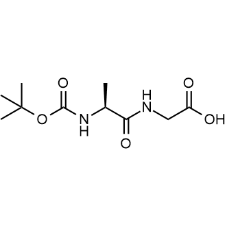 (S)-2-(2-((tert-Butoxycarbonyl)amino)propanamido)acetic acid 化学構造式
