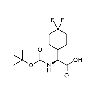 (S)-2-((tert-Butoxycarbonyl)amino)-2-(4,4-difluorocyclohexyl)acetic acid 化学構造式