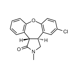 rel-(3aR,12bR)-5-Chloro-2,3,3a,12b-tetrahydro-2-methyl-1H-dibenz[2,3:6,7]oxepino[4,5-c]pyrrol-1-one 化学構造式
