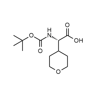 (S)-2-(tert-Butoxycarbonylamino)-2-(tetrahydro-2H-pyran-4-yl)acetic acid 化学構造式