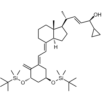 (1S,4R,E)-4-((1R,3aS,7aR,E)-4-((E)-2-((3S,5R)-3,5-bis(tert-butyldimethylsilyloxy)-2-methylenecyclohexylidene)ethylidene)-7a-methyloctahydro-1H-inden-1-yl)-1-cyclopropylpent-2-en-1-ol 化学構造式