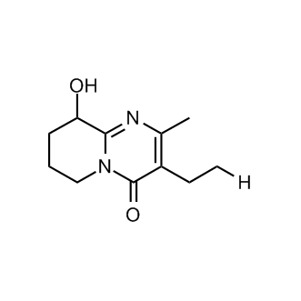 3-Ethyl-9-hydroxy-2-methyl-6,7,8,9-tetrahydro-4H-pyrido[1,2-a]pyrimidin-4-one 化学構造式