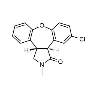 trans-(+/-)-11-Chloro-2,3,3a,12b-tetrahydro-2-methyl-1H-dibenz[2,3:6,7]oxepino[4,5-c]pyrrol-1-one 化学構造式