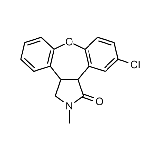 11-Chloro-2-methyl-2,3,3a,12b-tetrahydro-1H-dibenzo[2,3:6,7]oxepino[4,5-c]pyrrol-1-one 化学構造式