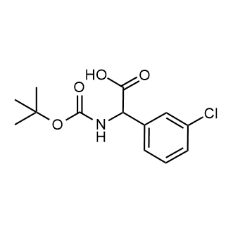 [(tert-butoxycarbonyl)amino](3-chlorophenyl)acetic acid 化学構造式