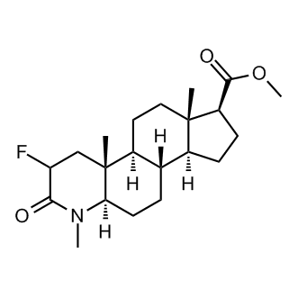 (4aR,4bS,6aS,7S,9aS,9bS,11aR)-methyl 3-fluoro-1,4a,6a-trimethyl-2-oxohexadecahydro-1H-indeno[5,4-f]quinoline-7-carboxylate 化学構造式