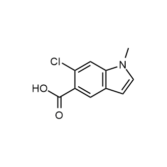 6-Chloro-1-methyl-1H-indole-5-carboxylic acid 化学構造式