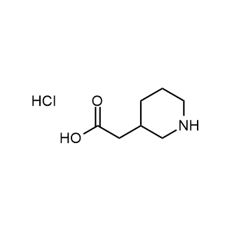 2-(Piperidin-3-yl)acetic acid hydrochloride 化学構造式