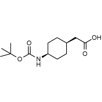 2-(cis-4-((tert-Butoxycarbonyl)amino)cyclohexyl)acetic acid 化学構造式