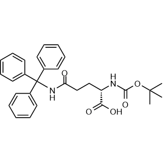 N2-(tert-butoxycarbonyl)-N5-trityl-L-glutamine 化学構造式