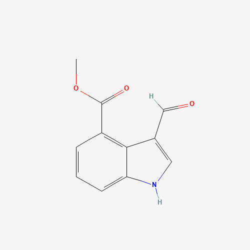 Methyl 3-formyl-1H-indole-4-carboxylate 化学構造式
