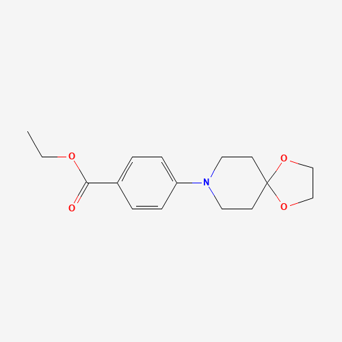 Ethyl 4-(1,4-dioxa-8-azaspiro[4.5]decan-8-yl)benzoate 化学構造式